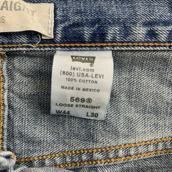 Vintage Levis 569 Jeans Men 44x26 Loose Straight Fit Blue Denim Y2K 2004 Relaxed - Picture 11 of 13